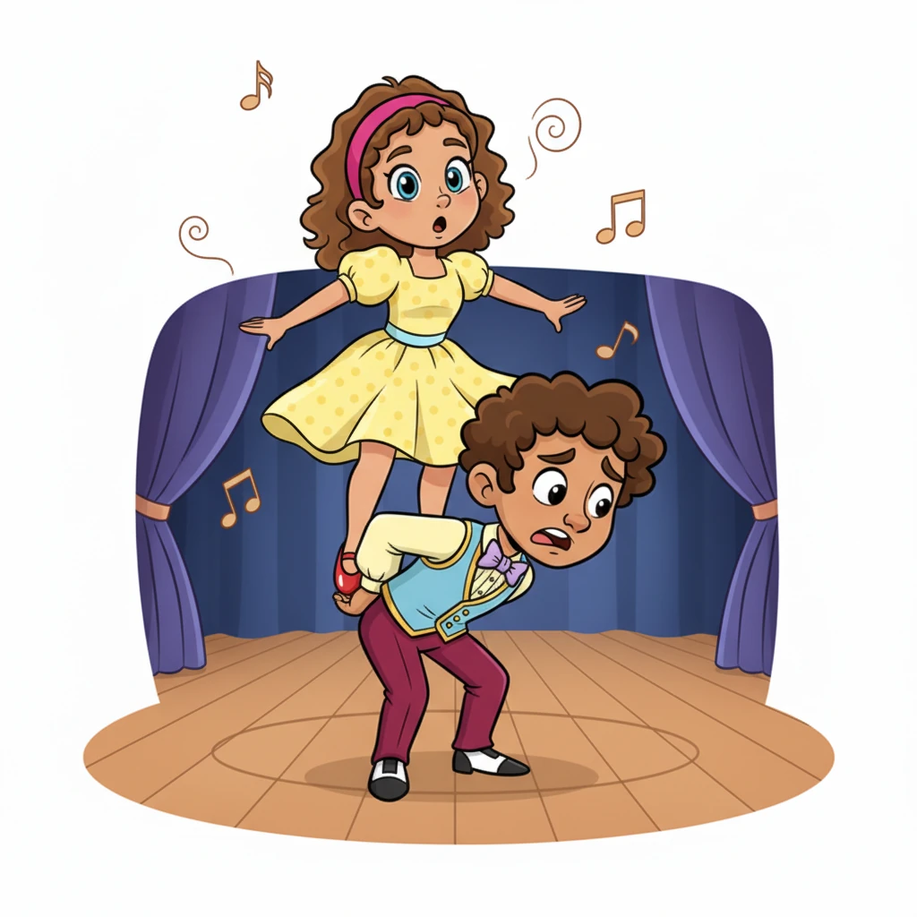 Geraldine and Dwain, having witnessed the previous mishaps, vowed to be extra careful. They danced cautiously, but during a dramatic twist, Geraldine landed heavily on Dwain. He let out a yelp, clutching his back, which, according to legend, has been a bit wonky ever since.