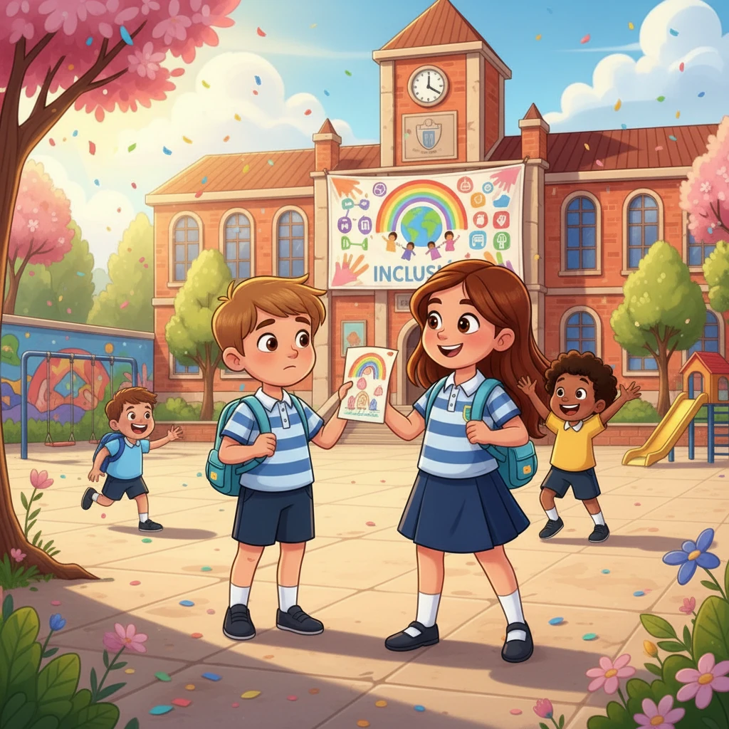 Mateo, un alumno con TEA nivel 1, llegó con su mochila y un dibujo en la mano.  Siempre un poco tímido, Mateo miraba a Sofía con una sonrisa.  Lucas, con discapacidad cognitiva leve, llegó un poco más tarde,  saludando a todos con entusiasmo.