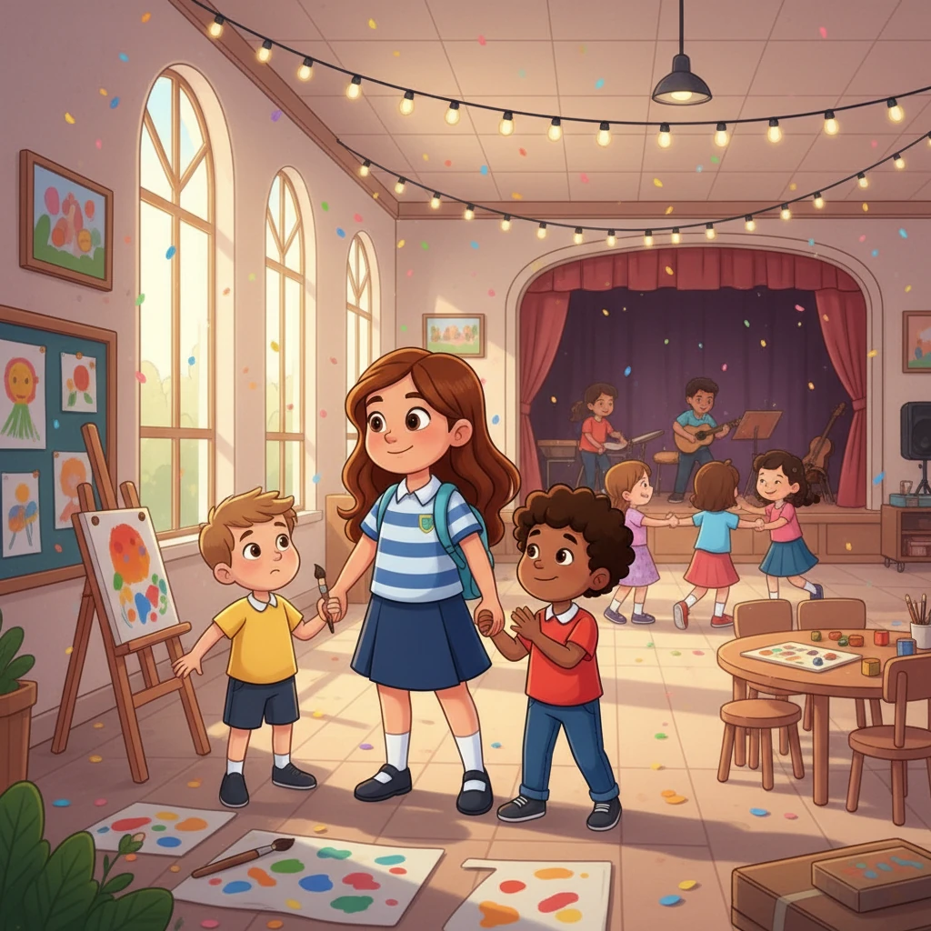 Durante la semana, participaron en actividades juntos: juegos, talleres de arte y bailes.  Sofía, con su paciencia y amabilidad, ayudaba a Mateo y Lucas a integrarse.  Aprendieron a comunicarse, a reír y a apoyarse mutuamente.