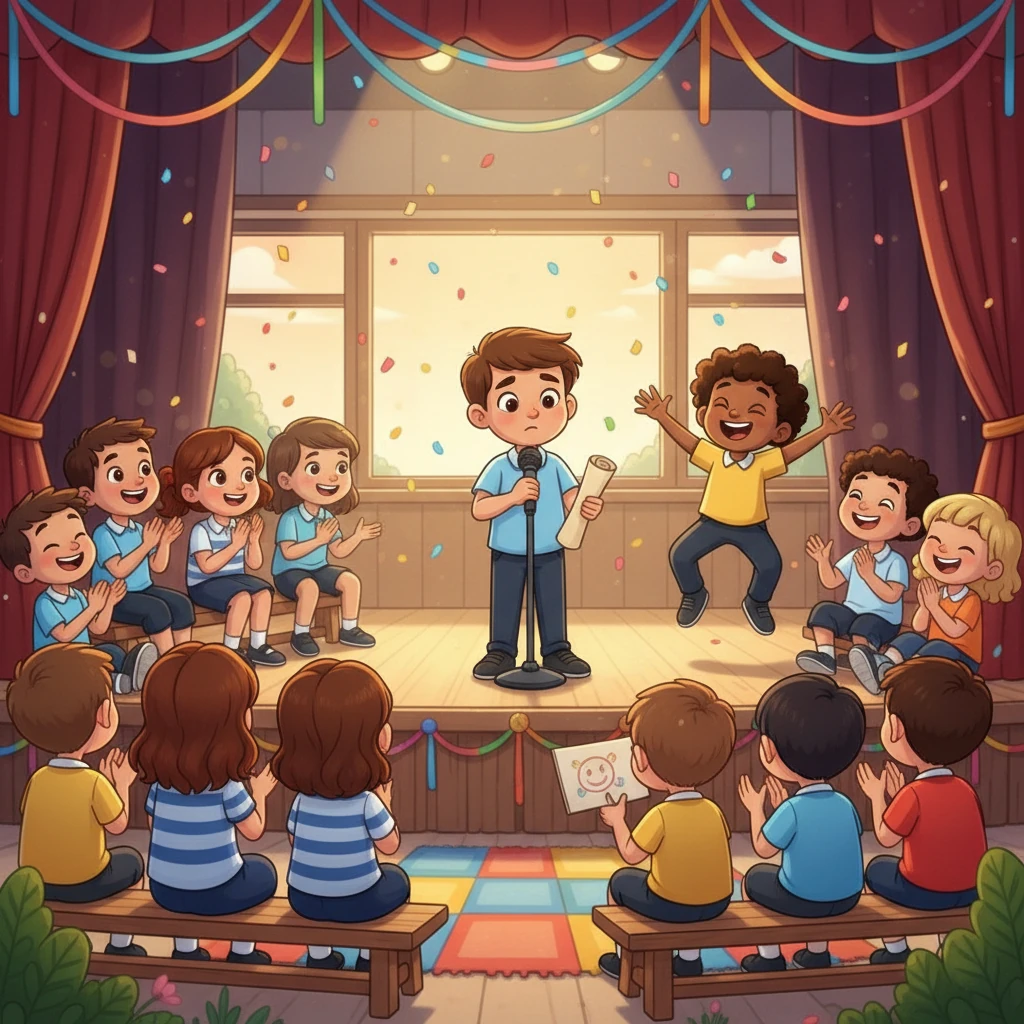 Un día, organizaron una obra de teatro donde cada uno demostró su talento.  Mateo, aunque tímido, recitó un poema que había escrito, conmoviendo a todos.  Lucas, con su energía contagiosa, hizo reír a carcajadas a la audiencia.