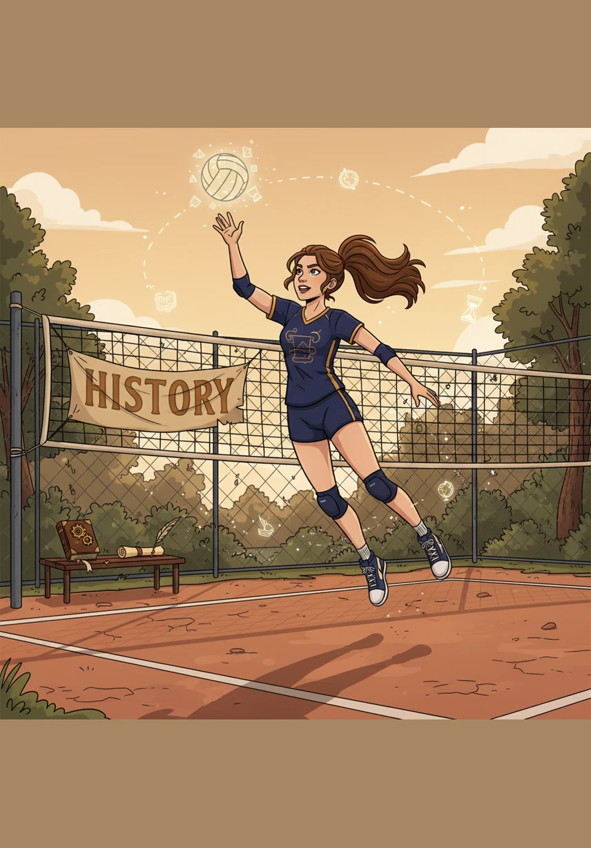 History was a dedicated volleyball player in her quiet hometown, known for her lightning-fast spikes and her very slender, athletic frame. She spent every afternoon on the court, dreaming of one day playing in the legendary beach tournaments of Brazil.