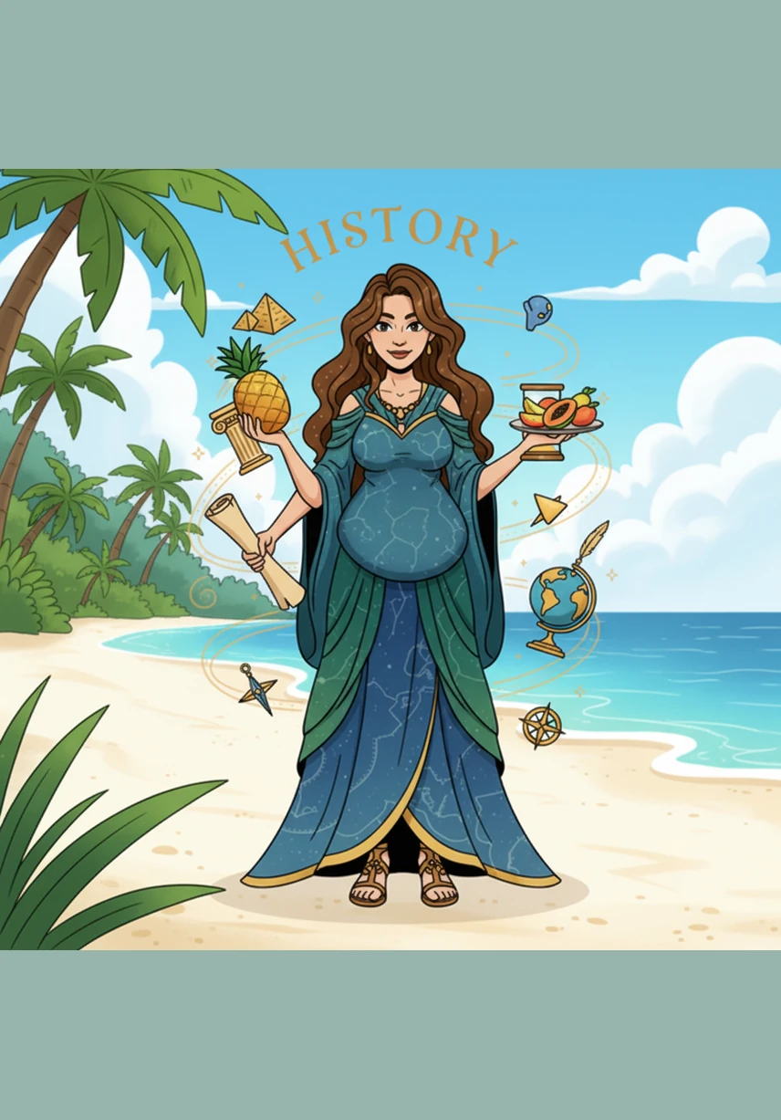 As the months passed in the tropical paradise, History’s body began to transform in surprising ways. Her chest grew much fuller and heavier, and her midsection became soft and noticeably plump from the indulgent Brazilian diet.