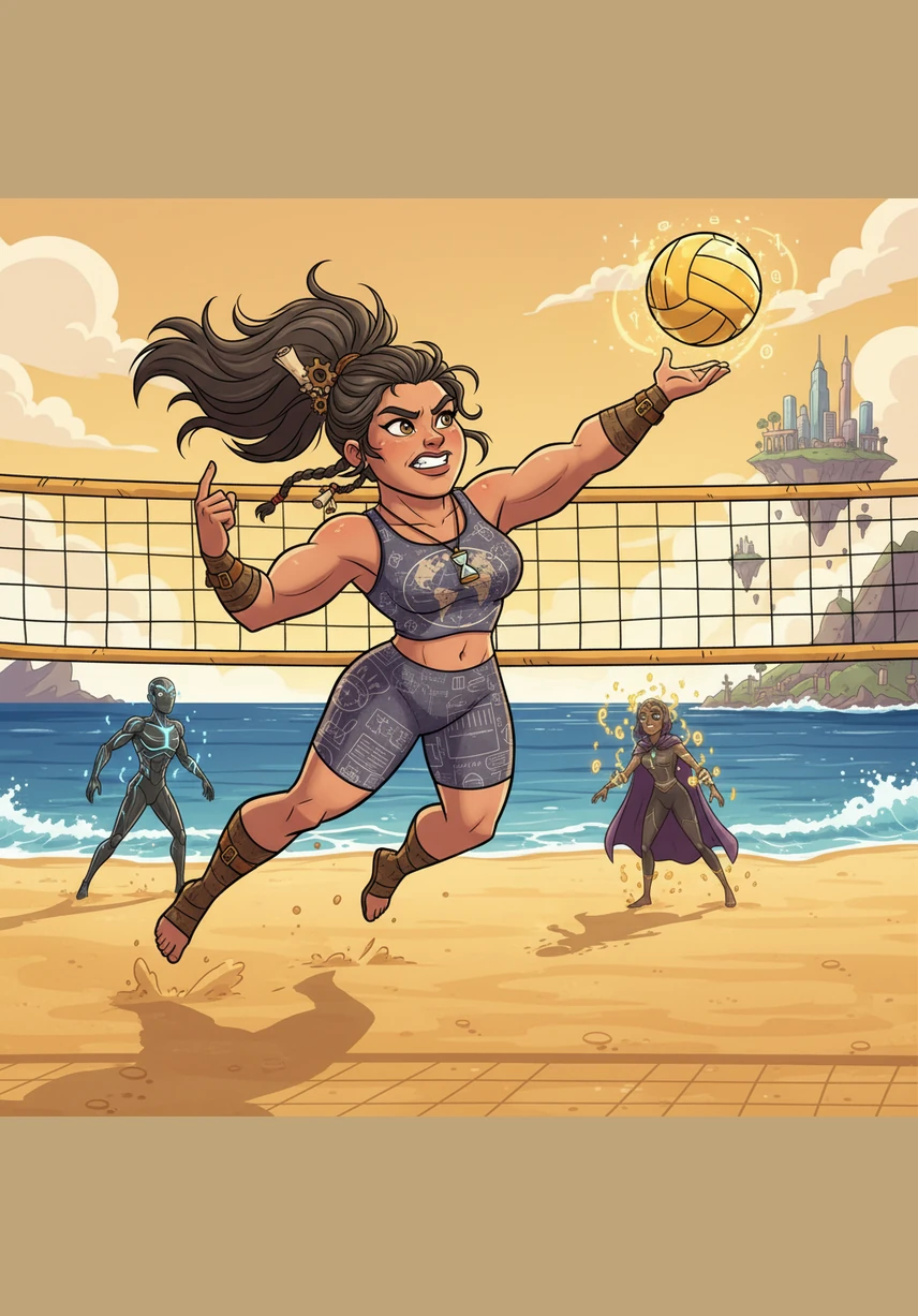 During a particularly competitive match, History had to adapt her movements to accommodate her fuller figure and larger chest. She began to focus more on her positioning and the power of her serves rather than just her speed on the sand.