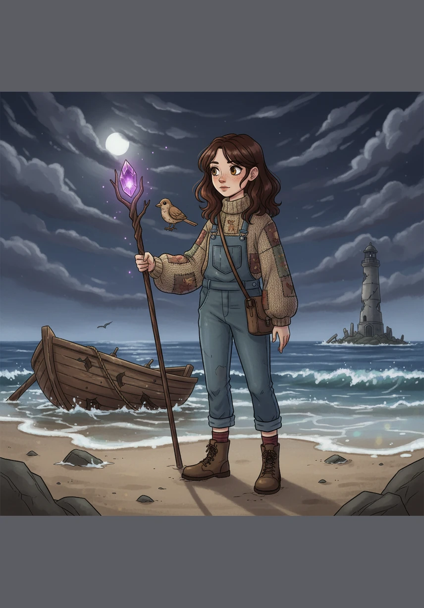 As the wind picks up, the girls look up to see the two kites diving and swirling against the orange sky. They try to chase the moving shadows of the kites as they flicker across the smooth, damp sand.