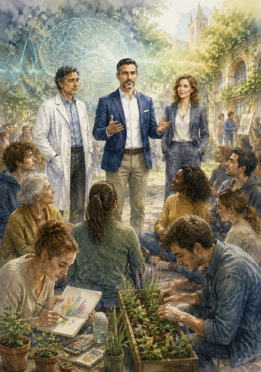 Returning to Aethelgard, Elias shared the secret of the rhythmic resonance, teaching the citizens that mental wellness is a garden that requires the right care and frequency. The gray mist began to lift, replaced by a vibrant energy as the people rediscovered their capacity for learning, creativity, and joy.