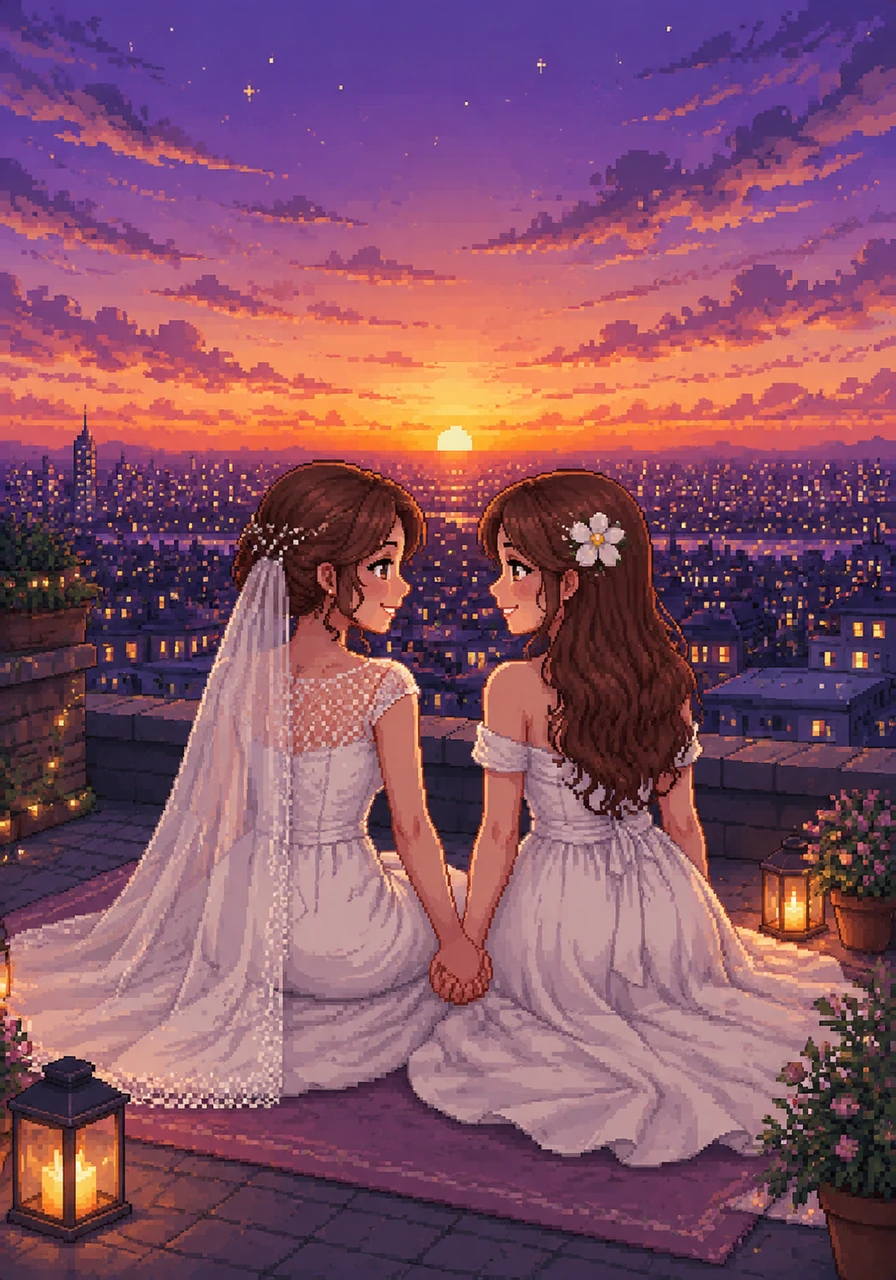 As the sun dips below the horizon, painting the sky in hues of violet and gold, they sit together on a quiet rooftop overlooking the city. The lights begin to twinkle below, mirroring the realization in their hearts that they have found their forever in each other.