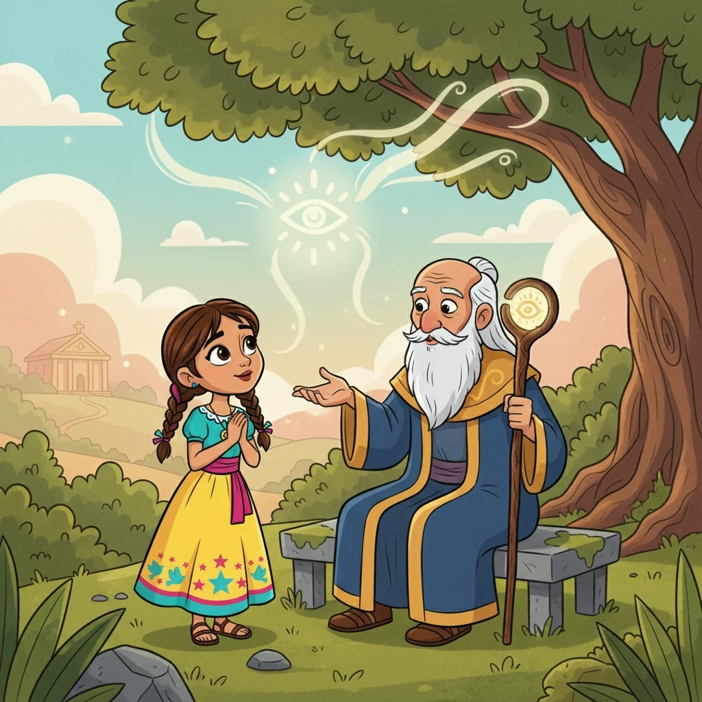 En un encuentro con un sabio anciano, Sofía aprendió sobre la revelación, la creencia en la comunicación divina. El anciano le explicó cómo las religiones reveladas ofrecen guías morales y promesas de salvación, guiando a las personas en su camino espiritual.