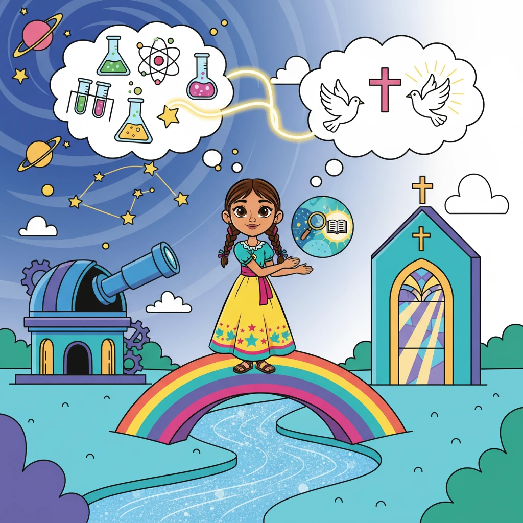 Sofía se enfrentó a la relación entre ciencia y religión, debatiendo sobre los conflictos y la compatibilidad. Entendió que ambas disciplinas buscan comprender el universo, aunque desde perspectivas diferentes. La ciencia y la fe, aunque a veces en conflicto, pueden coexistir.