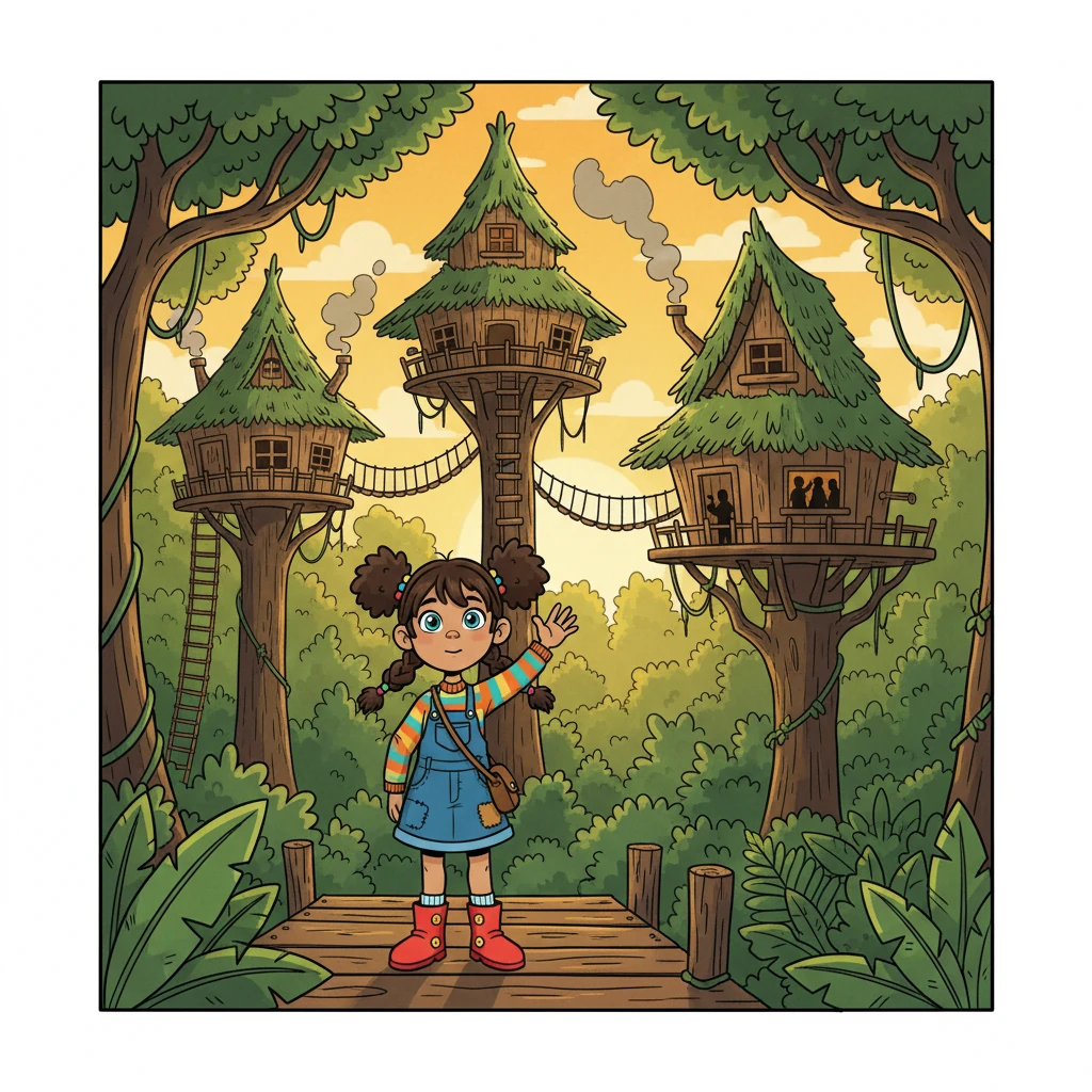 Anya marveled at the Korowai's clever homes, built to protect them from floods and jungle creatures. She pictured families gathering inside, sharing stories as the sun set.  The houses looked cozy and safe.