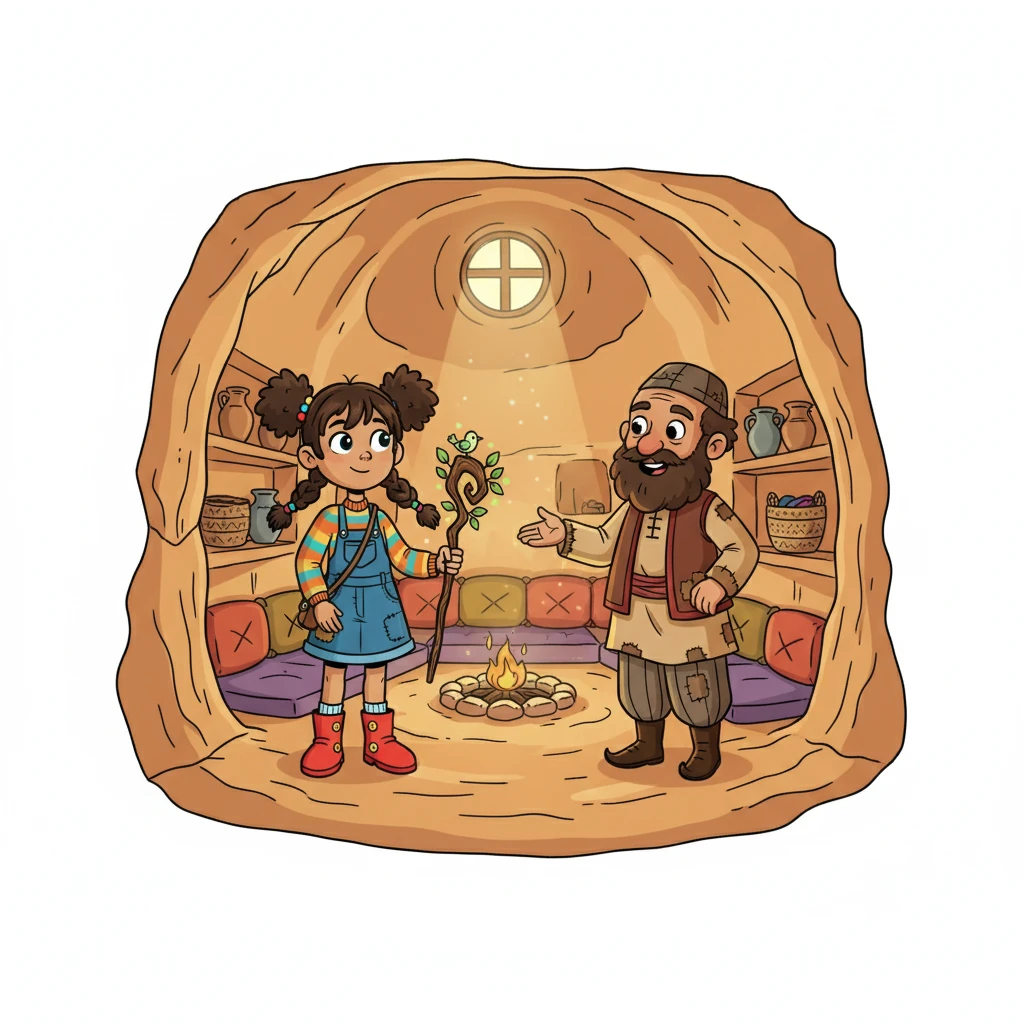 Anya met a friendly local named Mehmet, who lived in a fairy chimney. Mehmet showed Anya his home and told her stories about his family, their traditions, and how they adapted to their environment.