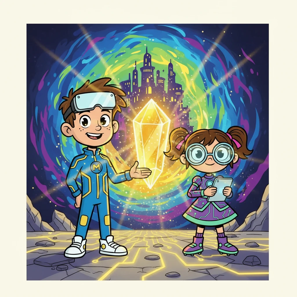O cristal dourado emanou uma luz intensa, abrindo um novo portal. Eles estavam prontos para a próxima fase da aventura, cheios de expectativa e curiosidade.