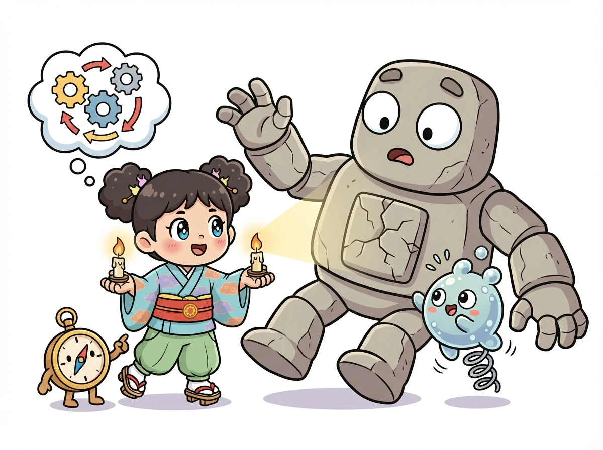 キャンドルは、過去のパターンを思い出し、ゴーレムの弱点を見つけます。ムービングとボリンジャーの助けを借りて、ゴーレムを倒します。