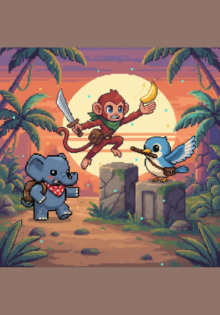 Boni remembers a large, dry cave nearby and quickly leads his friends toward the rocky safety. He stands by the entrance, making sure every little creature finds a cozy spot inside the sheltered space.