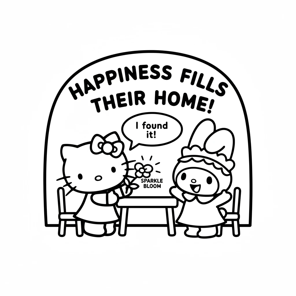 Pippa Pompom hurried back to her friend, holding the glowing Sparkle Bloom. When her friend saw the flower, a big, bright smile spread across their fa