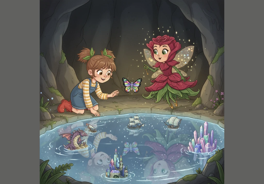 They traveled to the Fountain of Echoes, a pool of liquid starlight that reflected the forgotten dreams of the world. Lily looked into the water and s
