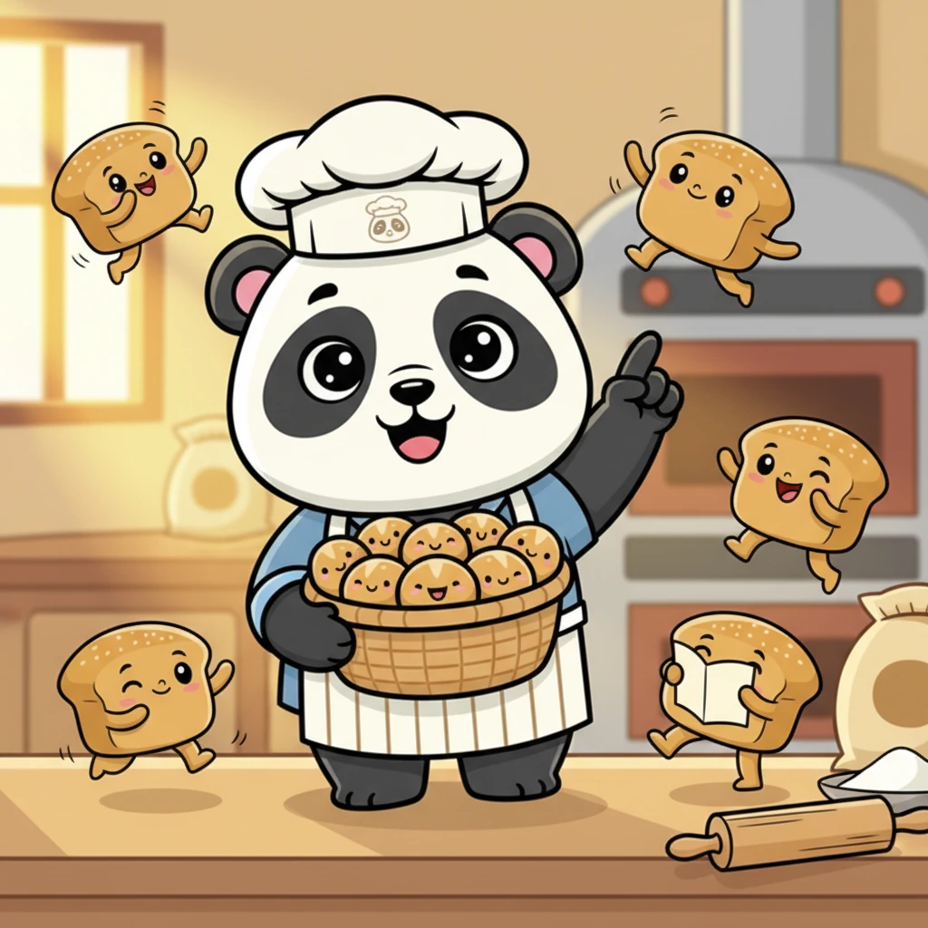 Biglang nagkaroon ng magandang ideya si Pandi! Nais niyang gawing masaya ang pag-aaral tungkol sa mga pandiwa, o mga salitang kilos. Desidido siyang bigyan ang bawat pandesal ng isang espesyal na kilos upang matuto ang lahat.