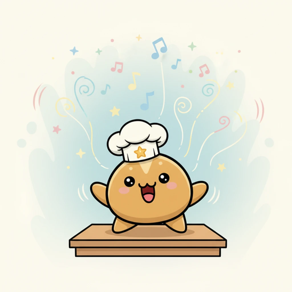 Ang ikaapat na pandesal ay nagbukas ng maliit nitong bibig at umindak ng isang masiglang nota. Isa itong maliit na tinapay na opera star, puno ng masayang melodiya, nagpapakita ng 'umawit'.