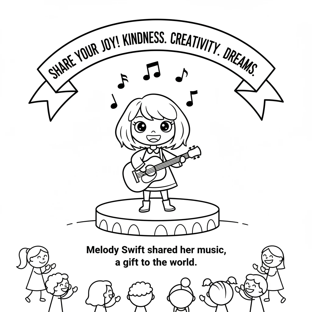 Melody Swift continued to sing, write new songs, and share her joy with the world. Her music was a gift, reminding everyone to be kind, creative, and