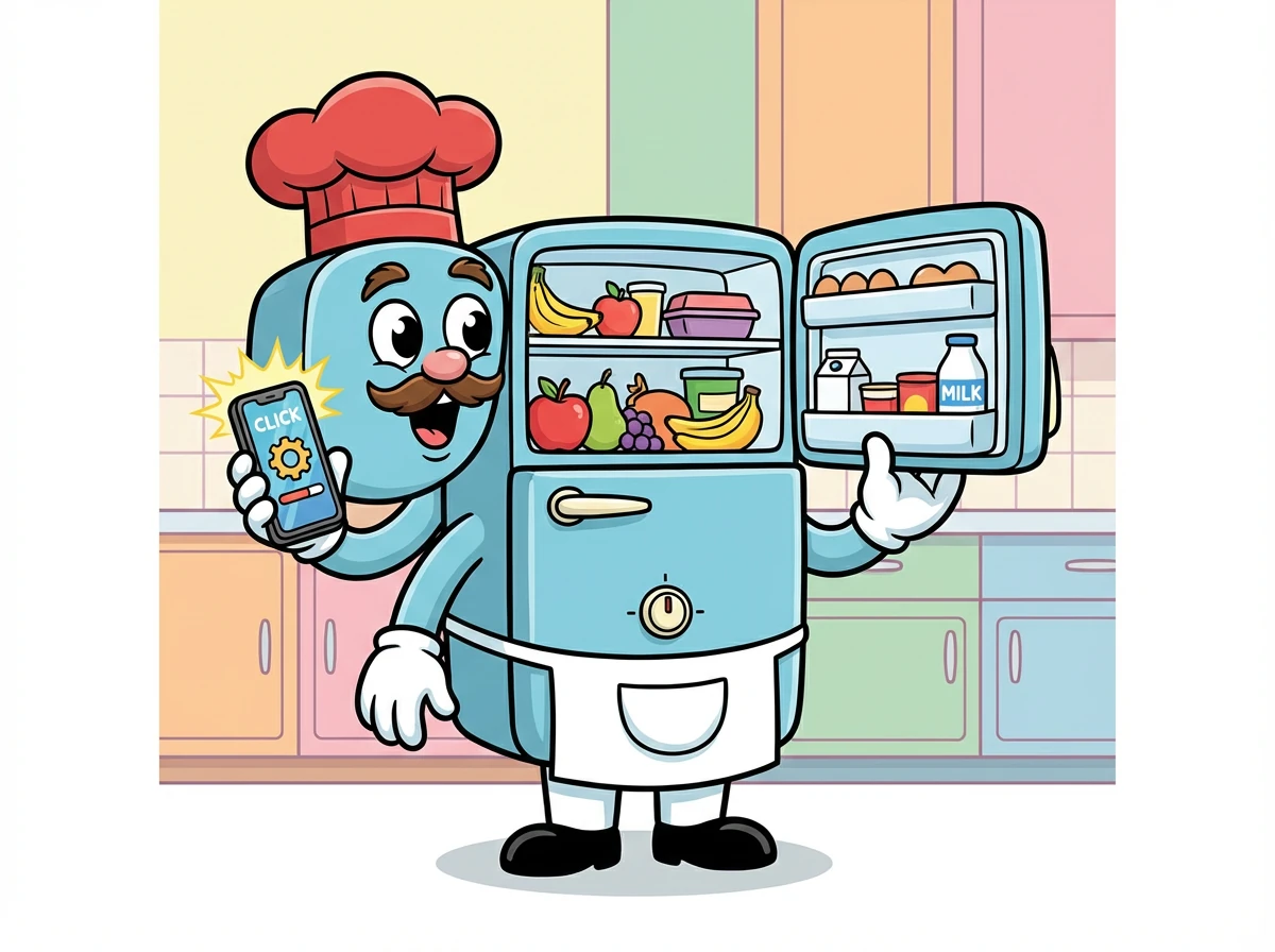 Mit einem Klick machte Fred ein Foto vom Inneren seines Kühlschranks. Die App begann sofort mit der Analyse.