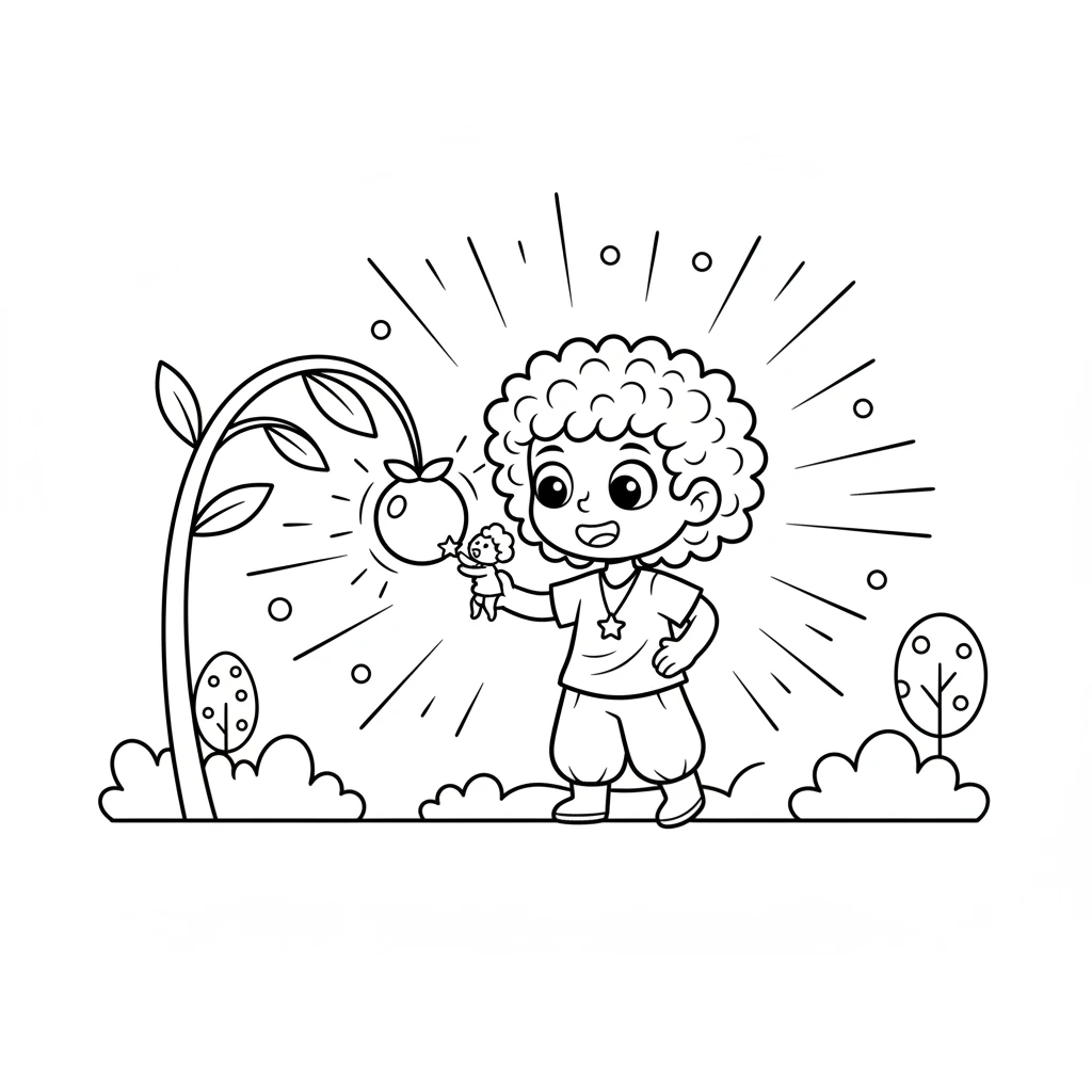 Coco Wyo carefully picks one of the glowing berries. They share it with the sparkle-sprite, who takes a tiny nibble. A burst of gentle light surrounds them as they enjoy the magical treat.
