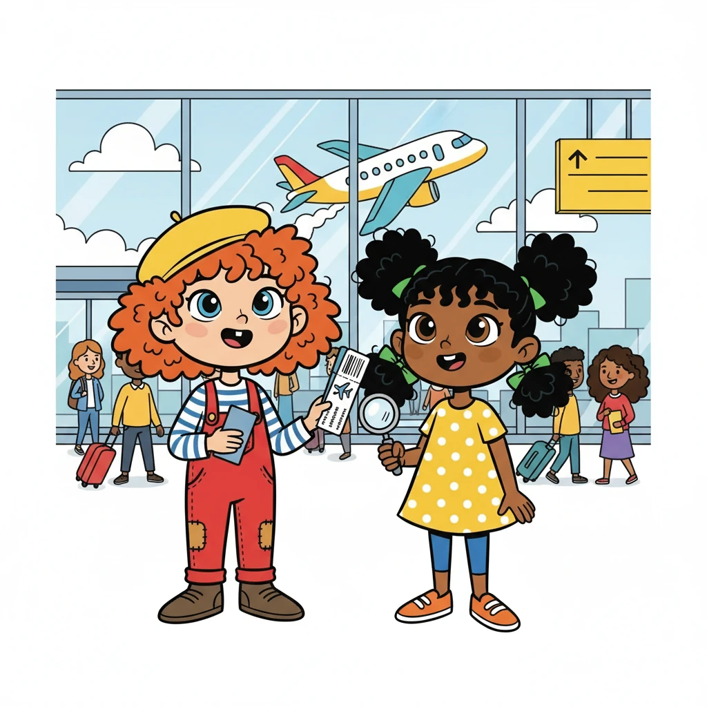 À l'aéroport, l'ambiance était électrique. Les deux amies, serrant leurs billets, échangeaient des regards remplis d'impatience. L'avion décolla, emportant leurs rêves vers de nouvelles aventures, laissant derrière elles le quotidien du collège.