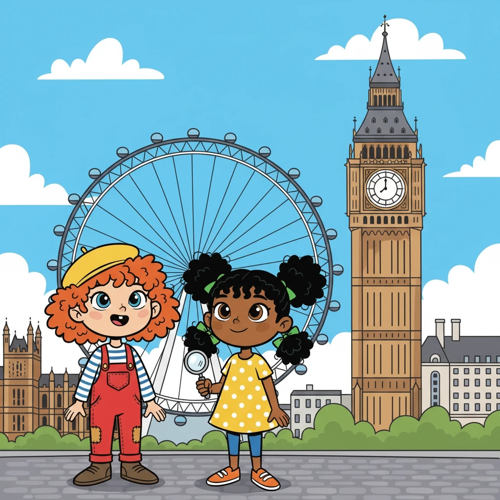 Arrivées à Londres, elles furent immédiatement émerveillées par l'architecture. Leurs yeux brillaient devant le majestueux Big Ben et la roue de la London Eye, symbole de la ville. Elles se sentaient petites face à cette grandeur.