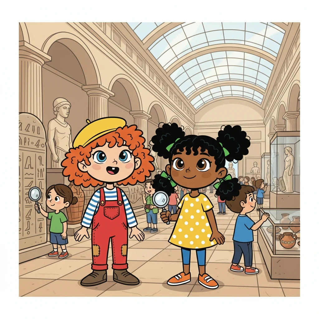 Elles découvrirent les musées, explorant l'art et l'histoire. Au British Museum, elles admirèrent les trésors du monde, tout en partageant leurs impressions et leurs découvertes.