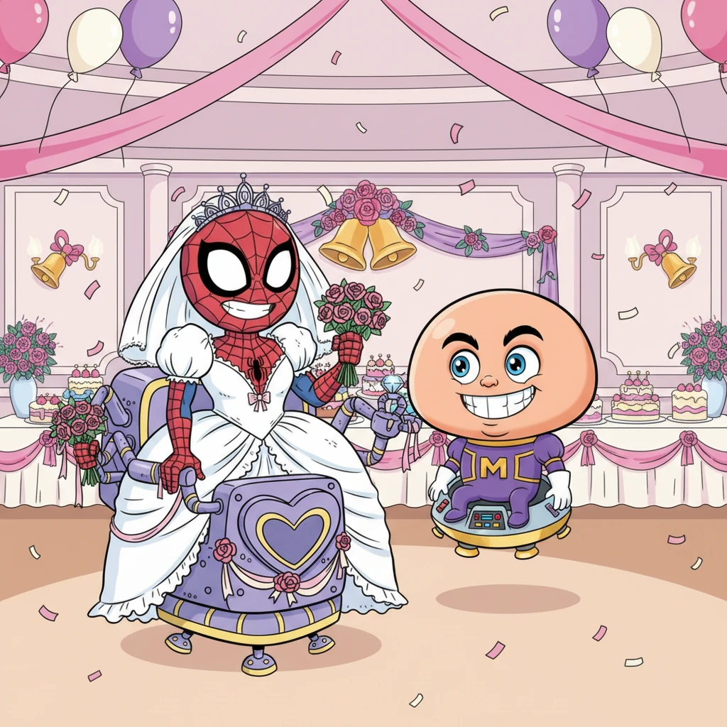 Though trapped in her new form, Petra's eyes, while still a little wary, now held a spark of defiance. She was MODOK's 'wife' for now, but the spirit of Spider-Man, even in this absurd new body, hinted at a future of cunning escapes and perhaps, sweet revenge.