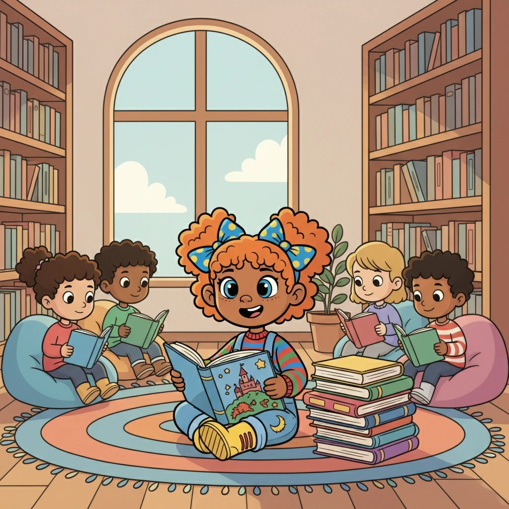 In the afternoon, Poppy and her friends went to the library. They chose a pile of books and sat quietly, turning the pages and imagining all the wonderful adventures. Poppy loved to read and learn new things.