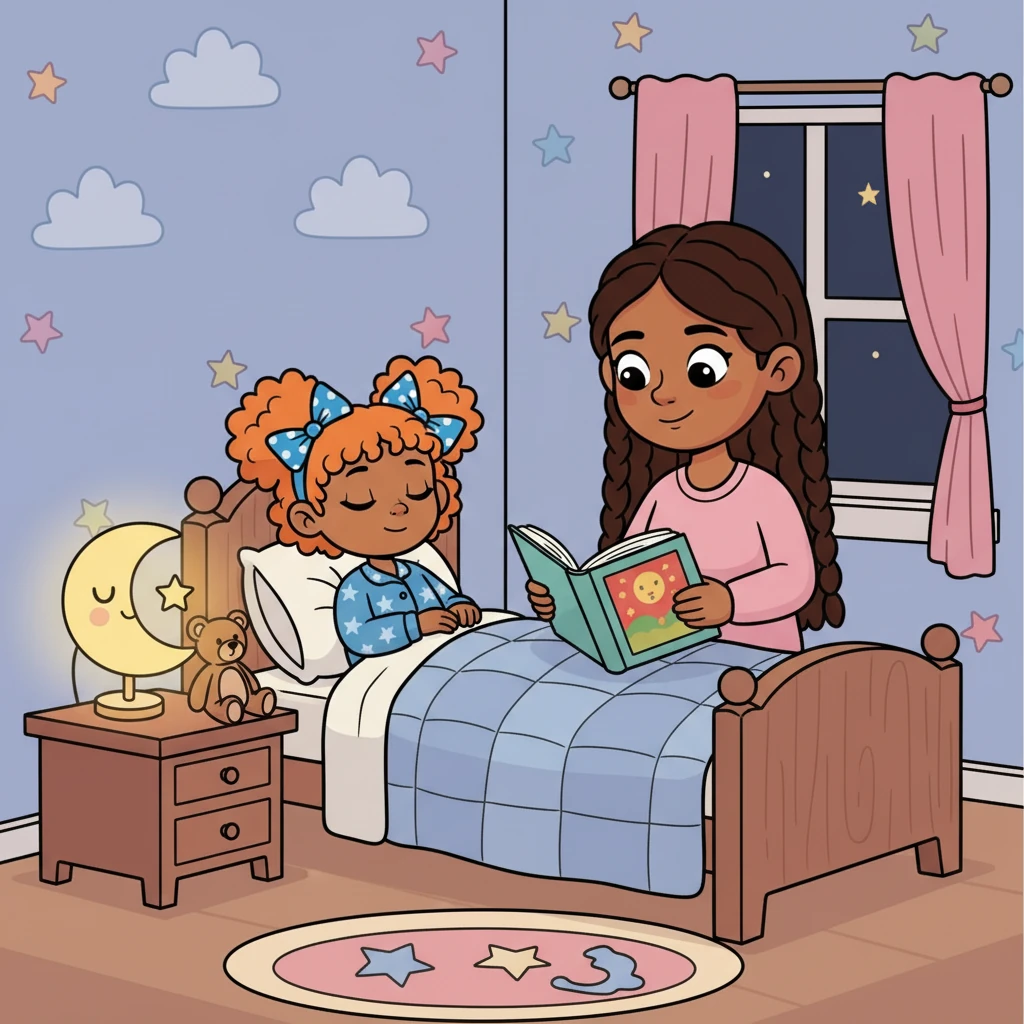 After dinner, it was time for a warm bath and a cozy bedtime story. Poppy snuggled in her pajamas, listening to her mom read her favorite book. She felt safe and loved, ready for sweet dreams.