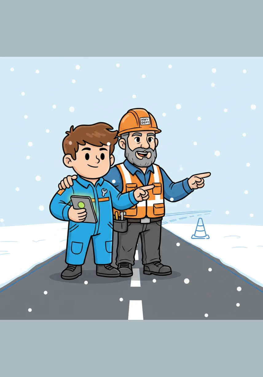 On the fiftieth day, a light flurry dances across the cleared pavement, the very last of the predicted snow cycle. Sam checks his final measurements and finds that his preparation and the laws of probability have kept the roads clear and the town safe.