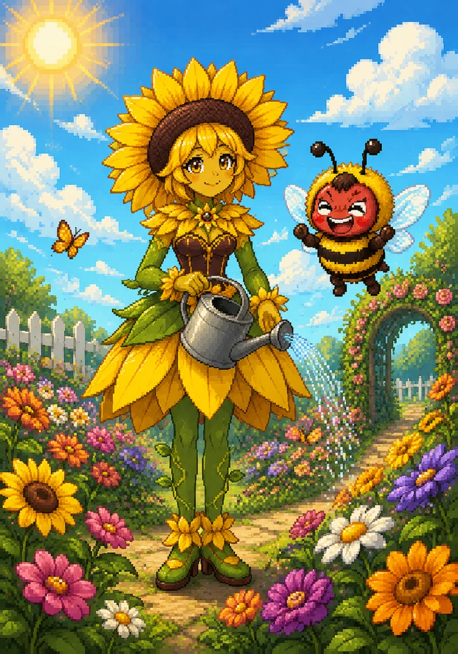 Di sebuah taman yang penuh warna dan aroma harum, hiduplah sebatang bunga matahari tinggi bernama Mentari dan sahabat kecilnya, Bibi si lebah. Mereka menghabiskan setiap pagi bersama di bawah sinar matahari yang hangat dan langit biru yang cerah.