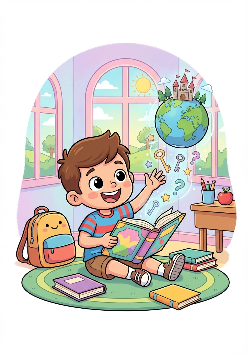 Lucas agora adorava ir para a escola e estudar. Ele sabia que o conhecimento era a chave para um mundo cheio de possibilidades e aventuras.