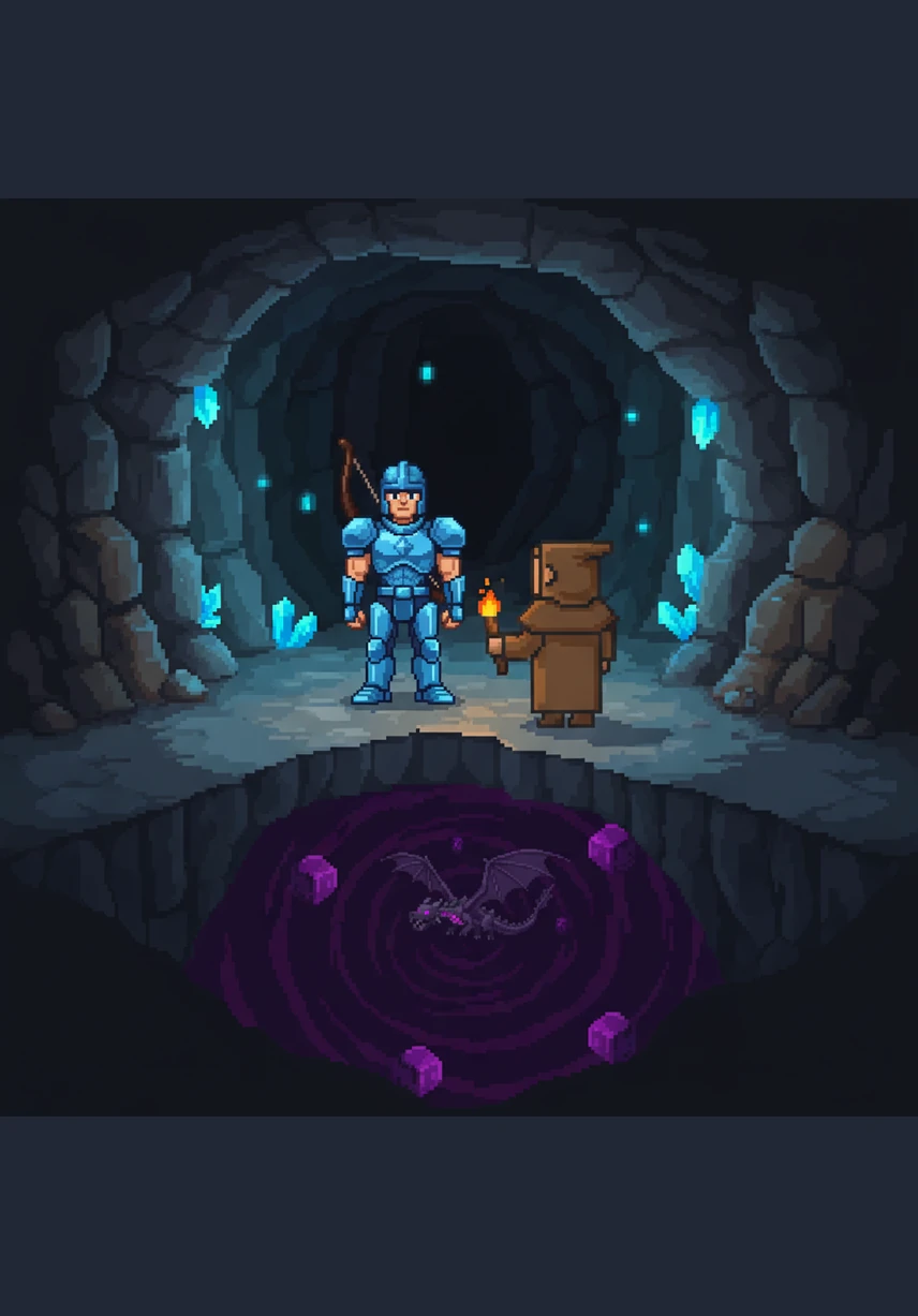 随着矿洞的不断深入，阿伦在火把微弱的光芒下发现了闪烁的铁矿石。他小心翼翼地挥动石镐，耳边回荡着远处矿道里僵尸发出的低沉吼声。