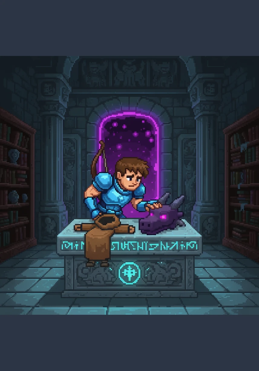 在神庙的最深处，阿伦打开了尘封已久的宝箱，耀眼的钻石光芒瞬间照亮了他的脸庞。他终于收集到了足够的材料，可以打造出一身坚固的钻石盔甲。