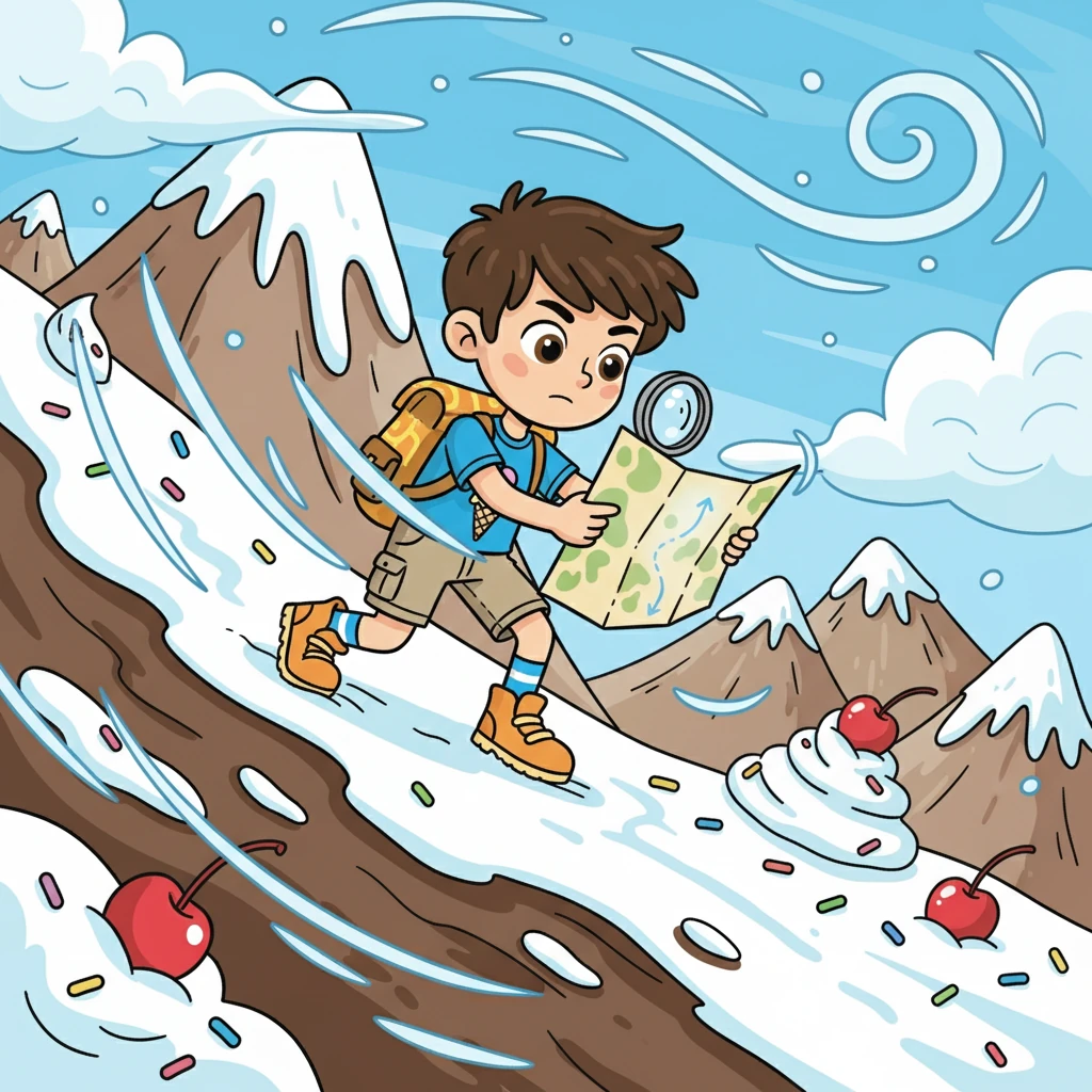 Mereka tiba di Gunung Sundae, tempat mereka harus mendaki untuk mencapai puncak. Pendakian itu sulit, dengan lereng yang licin dan angin yang dingin. Fitri menggunakan pengetahuan geografinya untuk menemukan jalan terbaik.