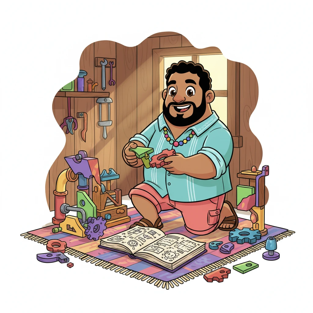 Marcos se instaló en su taller improvisado, rodeado de todas las piezas y un grueso manual con dibujos complicados y texto en inglés. Aunque apenas entendía las palabras, sus ojos brillaban con determinación mientras descifraba los diagramas, uniendo una pieza aquí y otra allá.