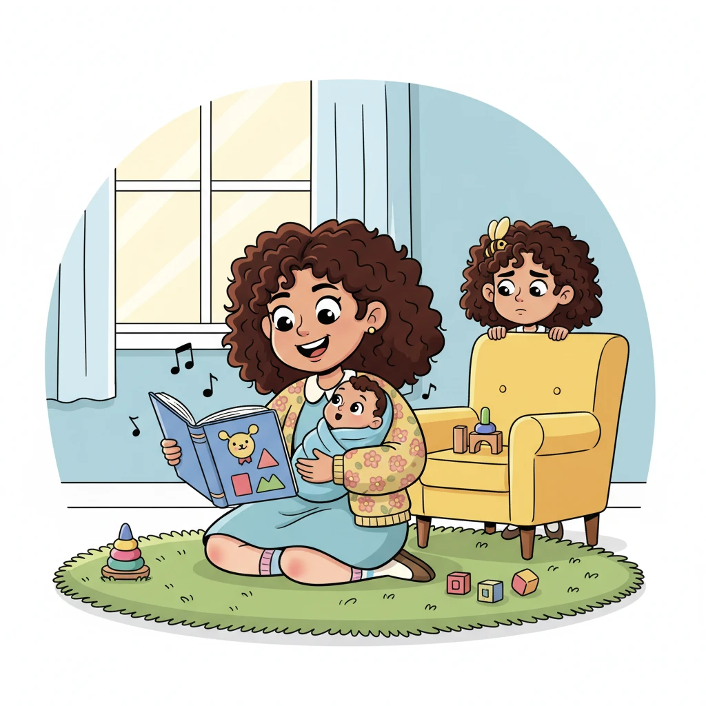 Jo spends her days showering her baby with affection, reading colorful picture books and singing silly songs, creating a world filled with joy and laughter. Helen occasionally observes from a distance, her expression a mix of bewilderment and faint curiosity. The love between mother and child is undeniable.