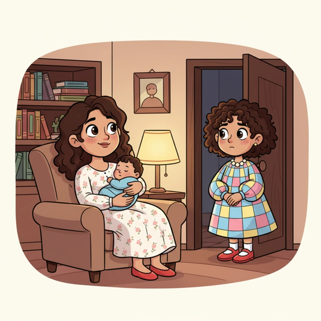 One quiet evening, as Jo cuddles her sleeping baby, Helen watches them from the doorway, a flicker of something unreadable in her eyes. Jo looks up, a gentle, knowing smile on her face, embracing the warmth of her own little family, a beacon of love that shines brighter than any sarcasm.