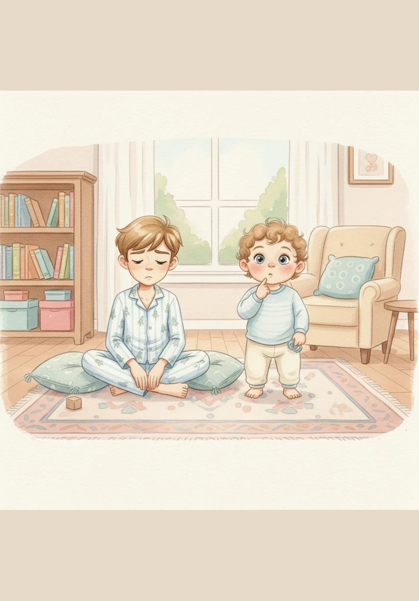Jayce sits on the rug and sighs, feeling like they have looked everywhere in the whole house. Jamir stands very still, tapping his chin with a tiny finger as he thinks very, very hard.