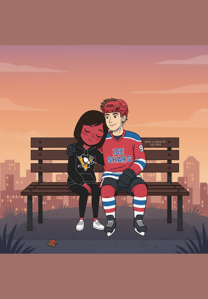 Seeking a moment of peace, Maya and Macklin escape to Mt. Washington to look out over the glowing Pittsburgh skyline. They sit on a bench in the cool night air, finally sharing their dreams and fears without any interruptions or hockey sticks in sight.