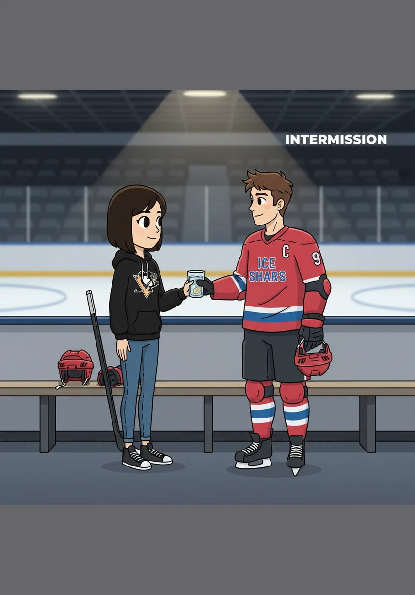 During the quiet intermission of a preseason game, Macklin finds Maya in their secret meeting spot under the stands. He takes her hand and softly confesses his feelings, and as Maya smiles back, she knows that no amount of fatherly interference could stop what they have.