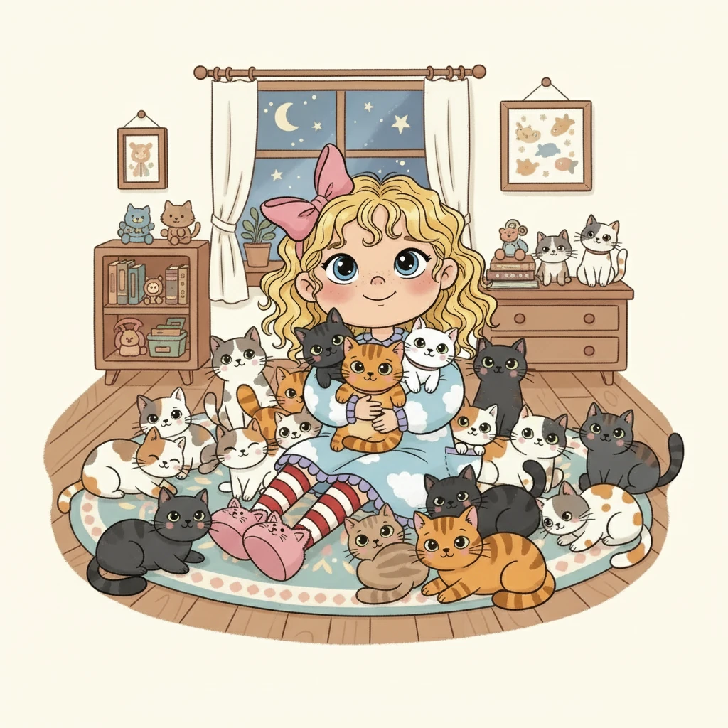 Внучка Яи котики - bedtime