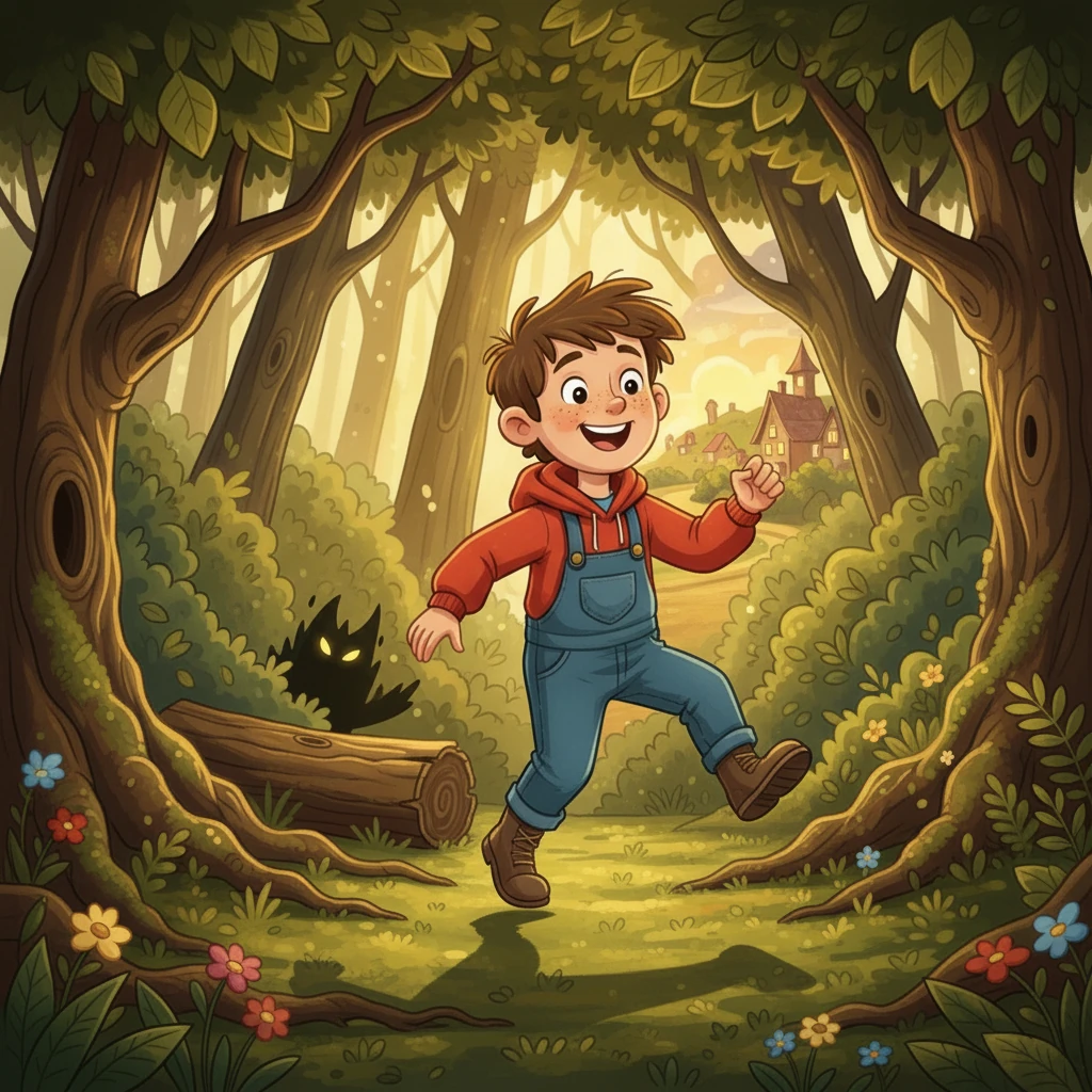 Triumphant and relieved, Shivaz emerged from the forest, the familiar lights of his home beckoning in the distance. He had faced his fear and proven that bravery, combined with intelligence, could conquer any monster. He ran towards home, his heart filled with joy.