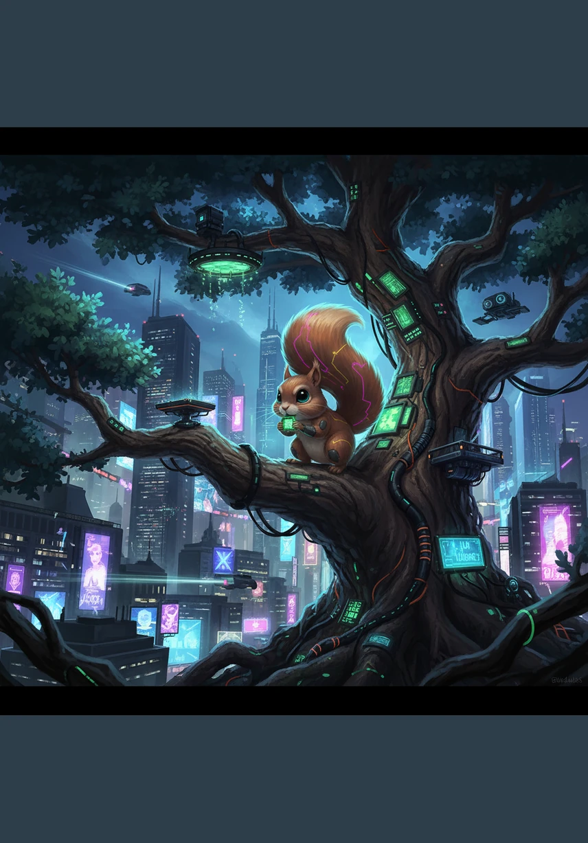 Nutty was a small squirrel with a big heart and a fluffy tail who lived in a grand oak tree at the edge of the forest. While he loved exploring the high branches, the wide, rushing river nearby always made him feel very small and nervous.