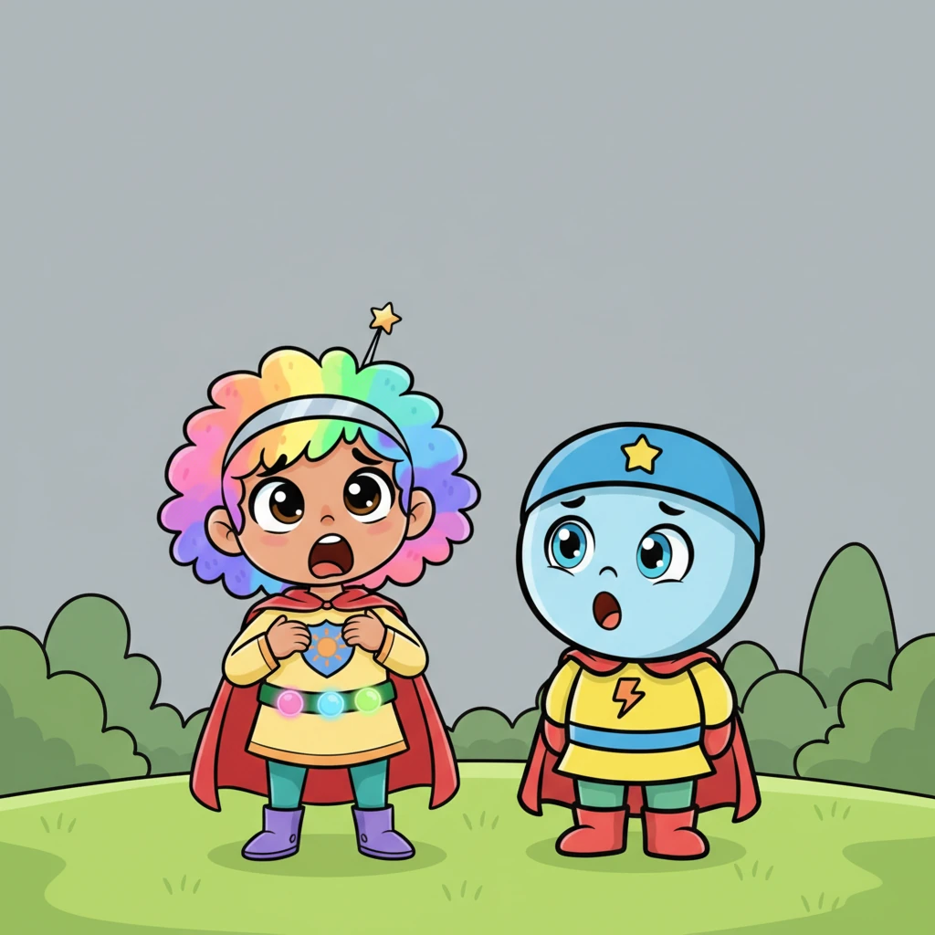 One morning, a strange quiet fell over everything. We looked up, and gasped, for the sky above was not blue and bright, but a dull, sad gray and completely still.