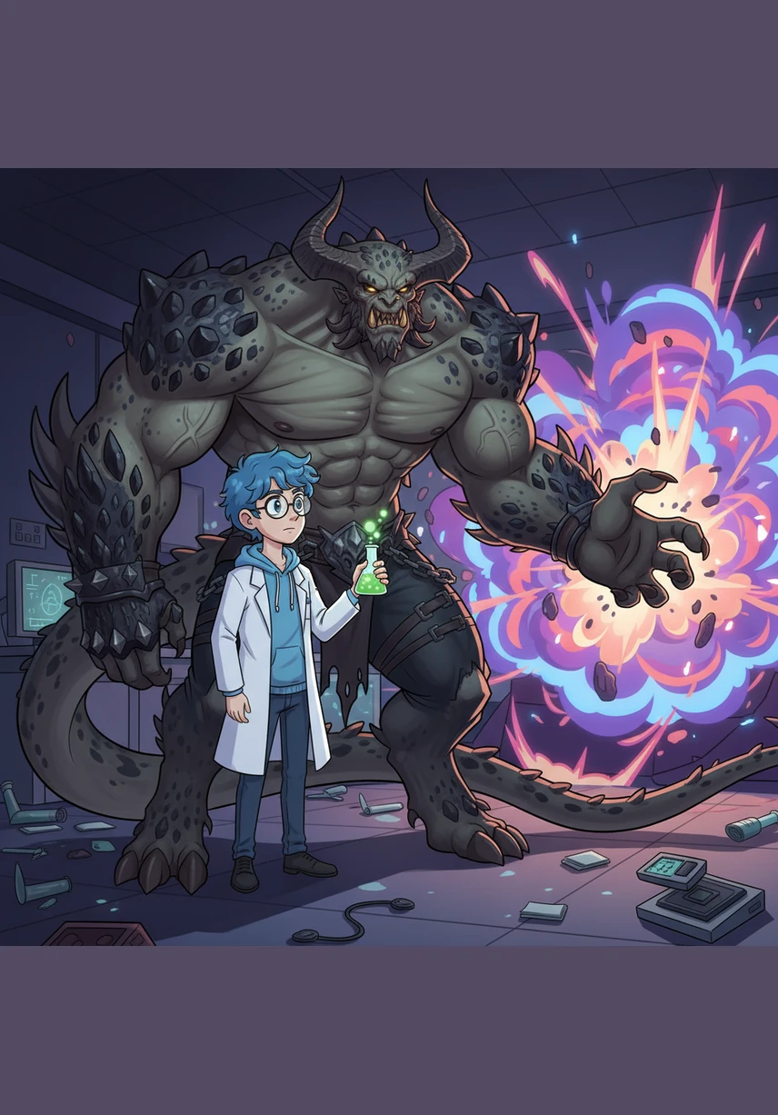 Before Rei can reach the door, a massive hand wraps around his waist, pulling him back with surprising gentleness. 001 clings to him like a desperate child, his monstrous pride replaced by an overwhelming need for contact. He refuses to let go, his body trembling as he anchors himself to the only person who wasn't afraid.