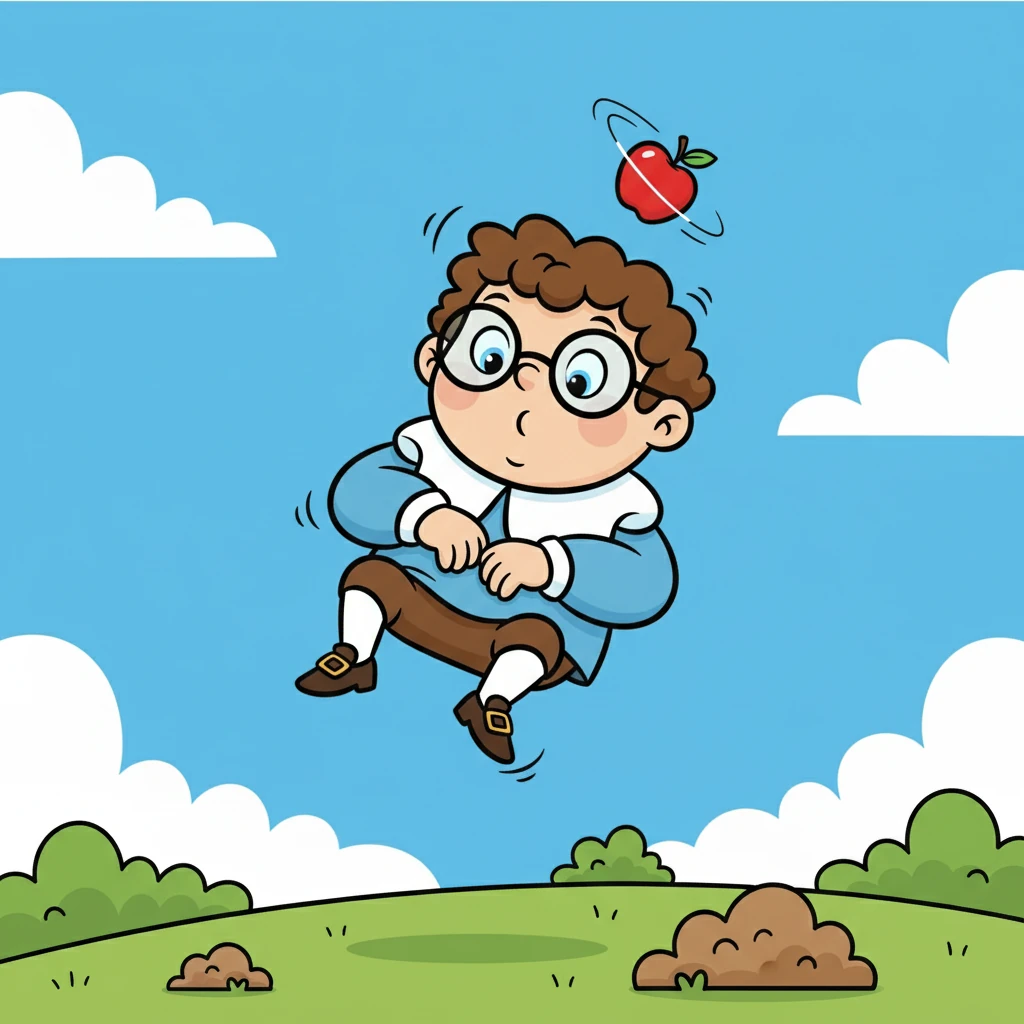 As he neared the earth, Newton braced himself. He remembered the tree's steady hold, now replaced by the impending impact. Would it hurt? Would he bounce?