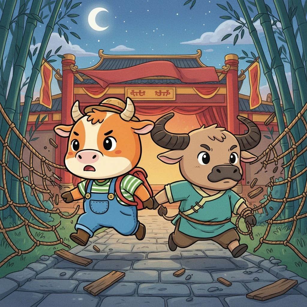 在一次表演中，牛牛和奔奔找到了逃离的机会。 他们勇敢地冲破束缚，开始了逃亡。 在逃亡的路上，他们经历了许多困难，但友谊让他们更加坚强，也更加珍惜彼此。