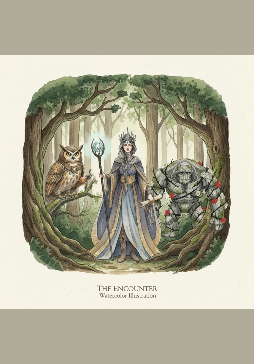 Realizing the entire kingdom is hiding from its collective past, Elara begins to weave a massive tapestry between the two oldest oaks in the forest. She pulls threads from the air, the water, and the hearts of the creatures gathering around her. Each thread represents a story—some joyful, some painful, but all essential to the fabric of their lives.